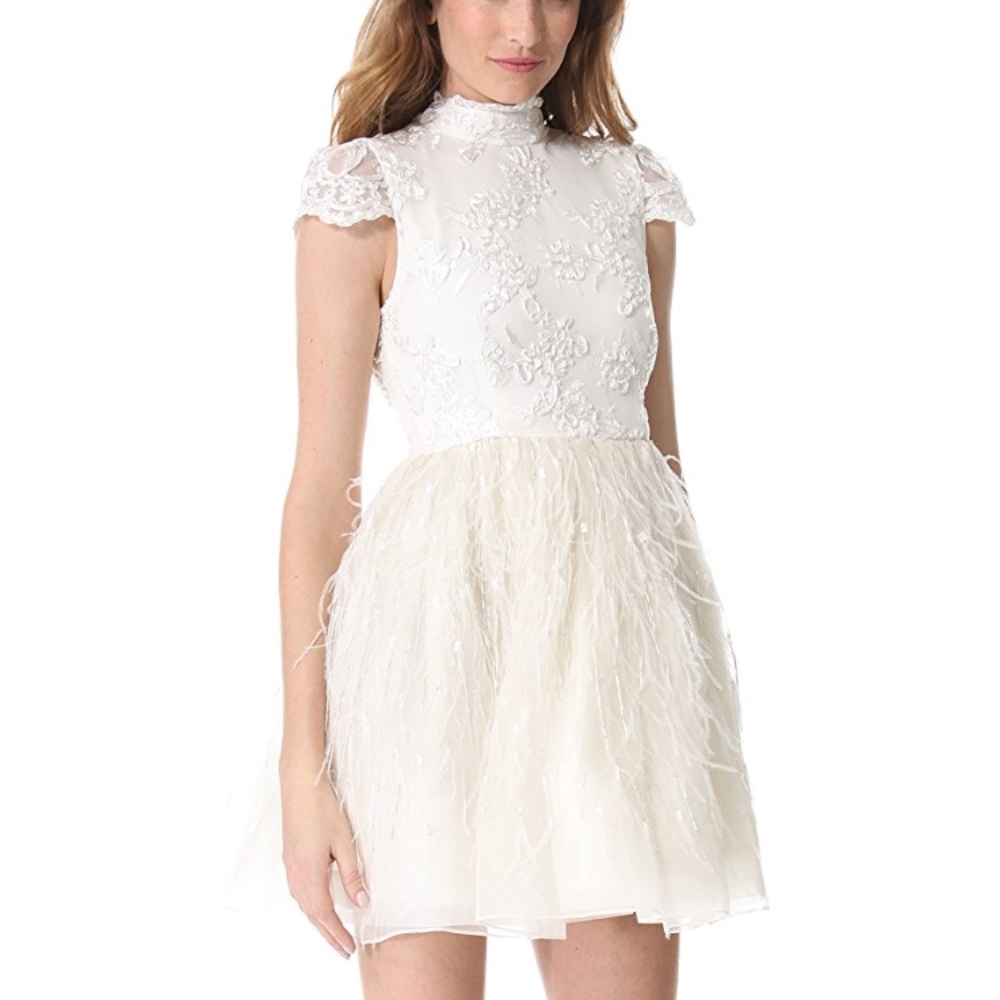 Alice & Olivia Gwen Feather Dress - Picture 3 of 3